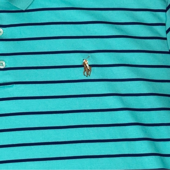 POLO RALPH LAUREN - Men’s Classic Fit Soft Cotton Striped Polo, Sea Green - XXL - Picture 11 of 11